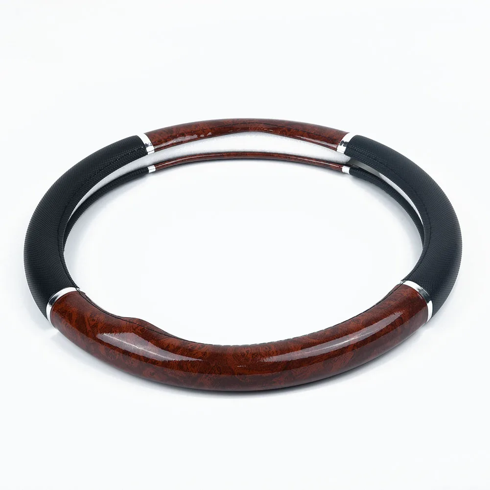 Противоскользящий чехол рулевого колеса автомобиля из красного дерева 38 см/15