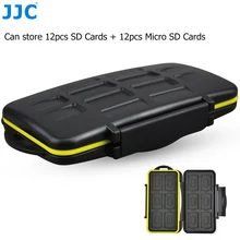 JJC 24 Slots Waterproof Memory Cards Case Holder Bag for 12 SD SDXC SDHC + 12 MSD Micro SD TF Card Holder Box Keeper Organizer