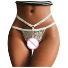 Трусики-стринги женские кружевные, прозрачные, 1 шт.