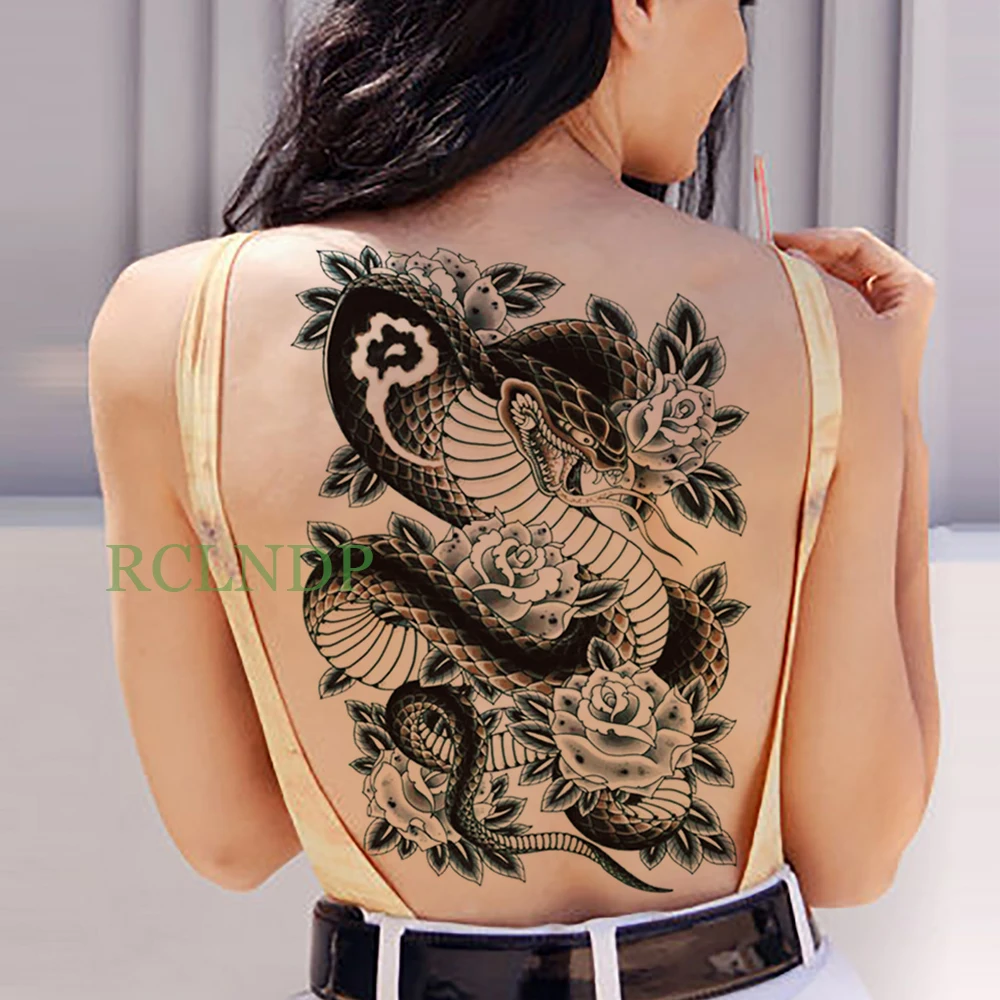 

Waterproof Temporary Tattoo Sticker Koi lotus men's whole back tattoo large tatto stickers flash tatoo fake tattoos for women 19