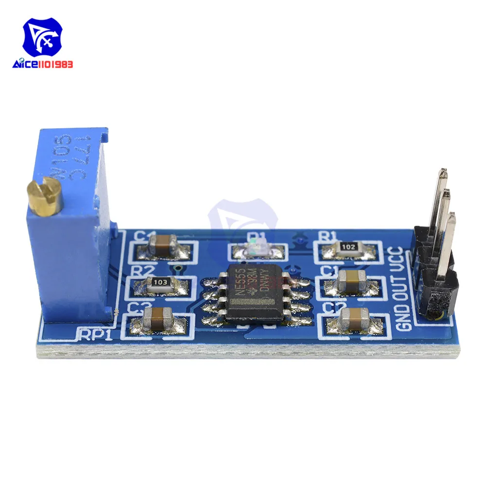 diymore NE555 Adjustable Frequency Pulse Generator Module Plate Load Resistor 5~12V for Arduino Smart Car | Электронные