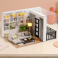mini landscape diy doll house wooden doll houses miniature dollhouse furniture kit with led toys for children christmas gift