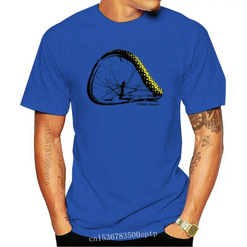 

Мужские футболки с изображением изогнутых колес, футболка для горного велосипеда, Забавные топы с короткими рукавами для горного велосипед...