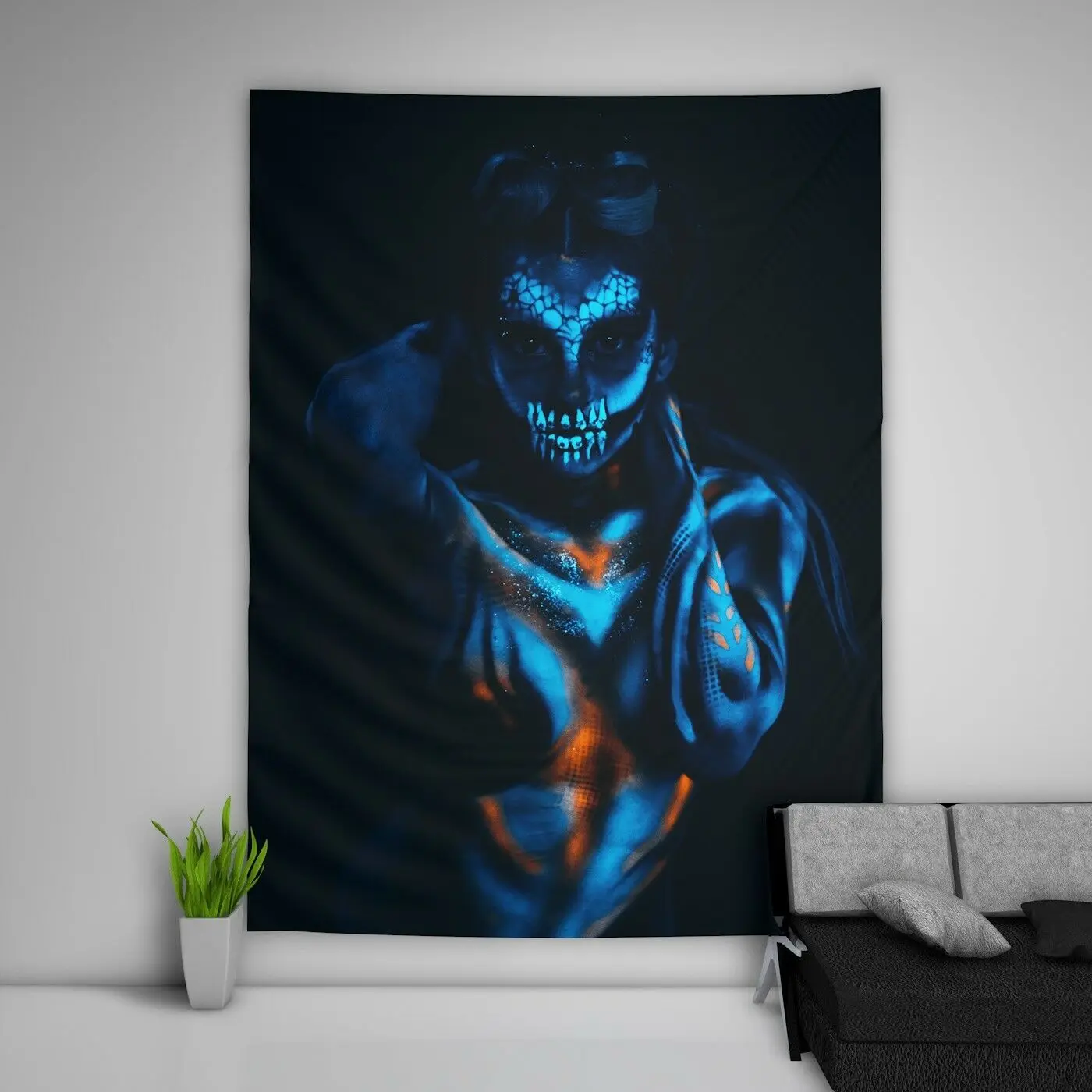 

Blue Girl Wall Hanging Tapestry Psychedelic Home Decoration
