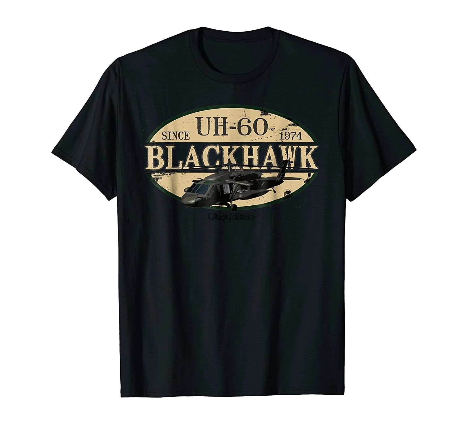 UH-60 Blackhawk вертолет винтажный дизайн футболка | Мужская одежда