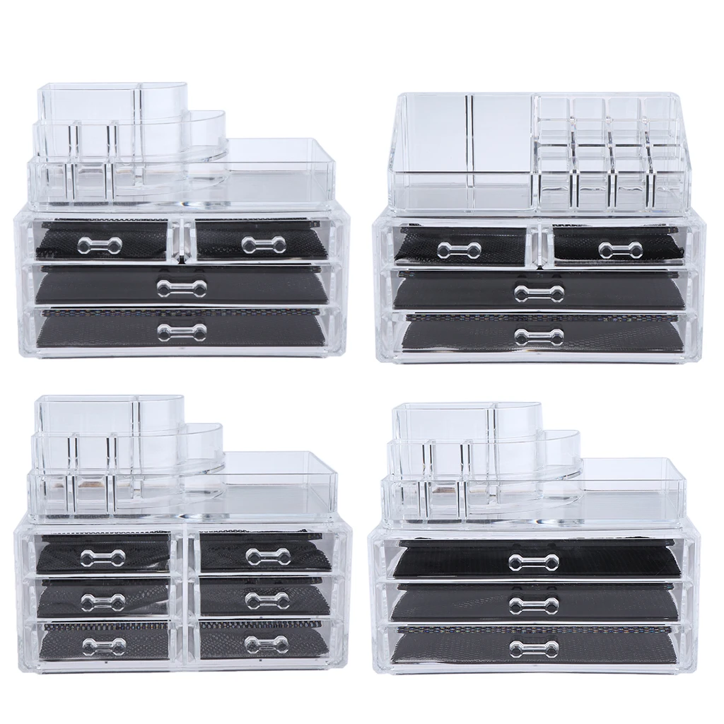

Acrylic Cosmetics Makeup and Jewelry Storage Case Display Large Drawers Space- Saving, Stylish Bathroom Case