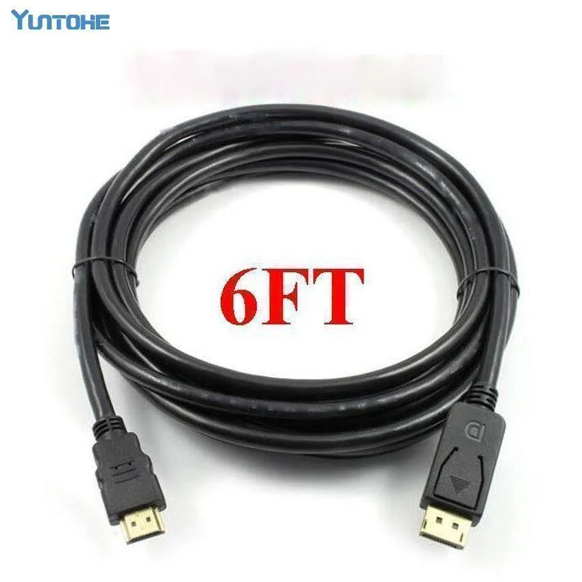 100 шт. 1 8 м/6 футов 3 м 10 порт дисплея Порт DP штекер-HDMI-совместимый штекер M/M кабель