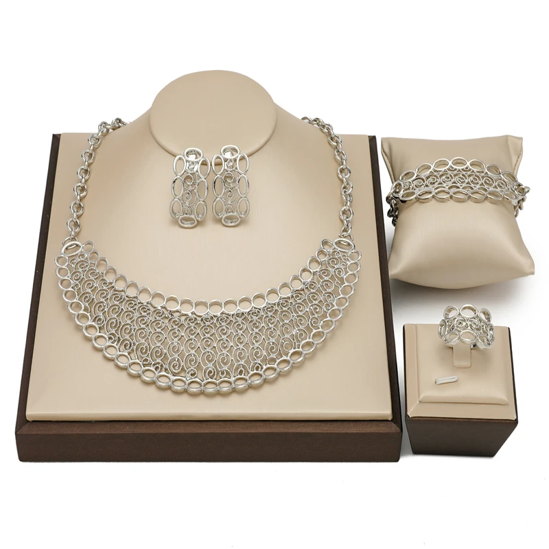 

2022 Nigerian Woman Bridal Jewelry Set Brand Dubai New Design Jewelry Sets African Beads Woman Custome Jewelry Set Wholesale