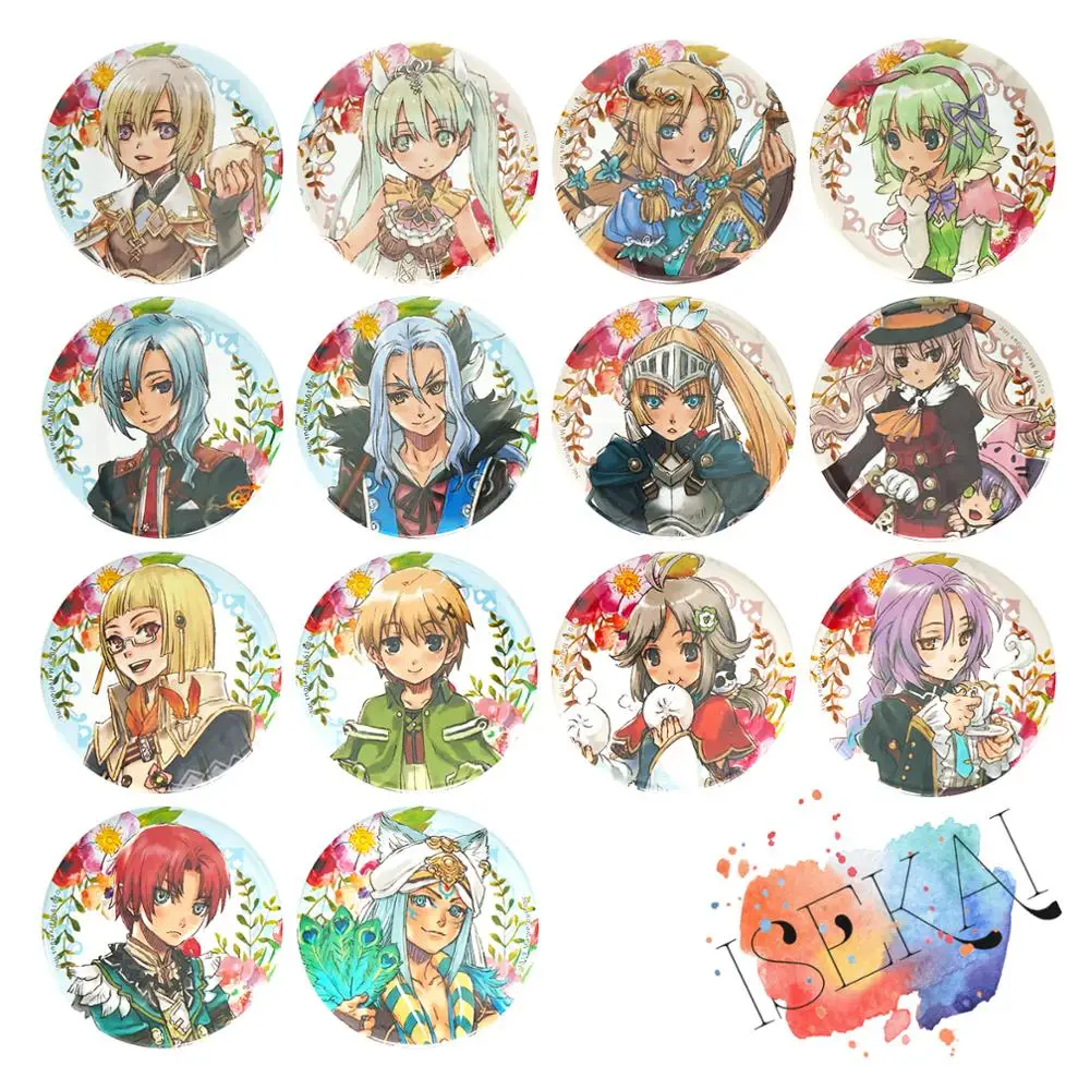 Rune Factory 4 значок аниме Lest Frey Dylas Margaret Kiel Clorica Arthur Leon Dolce Vishnal Forte металлический брошь