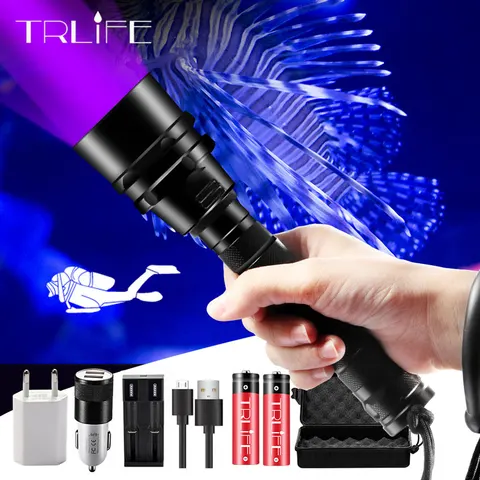 TRLIFE УФ фонарик для дайвинга 395nm фиолетовый