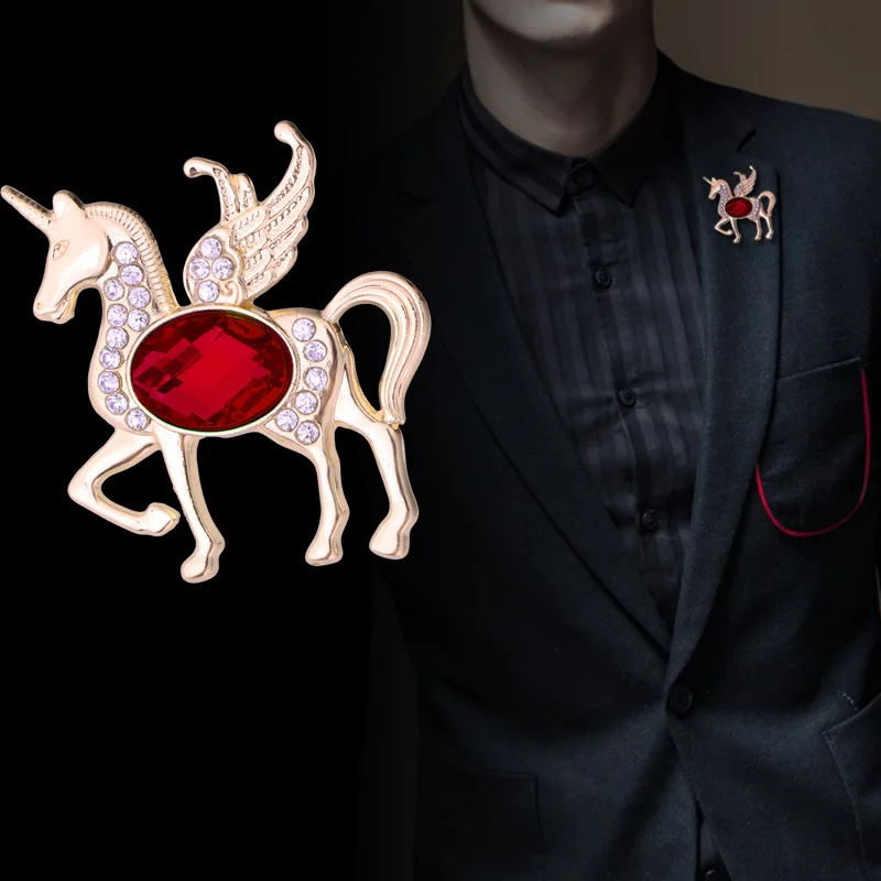 Эмалированные Броши счастливая лошадь для женщин и мужчин Стразы в виде животных