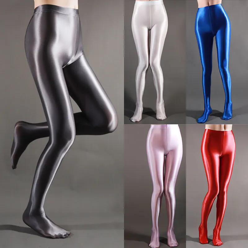

Sexy Women Silky Shiny High Gloss Pantyhose Nylon Oil Ultra-thin High Waist Stockings Dance Tights Hosiery Smoothly Leggings