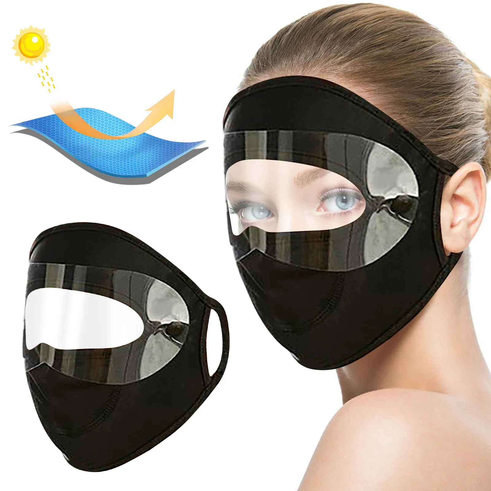 Kitchen Onion Goggles Oil-splash Masks Full Face Ice Silk Mask Adult Stretchy Eye Protection Dust-proof Breathable Washable | Дом и сад