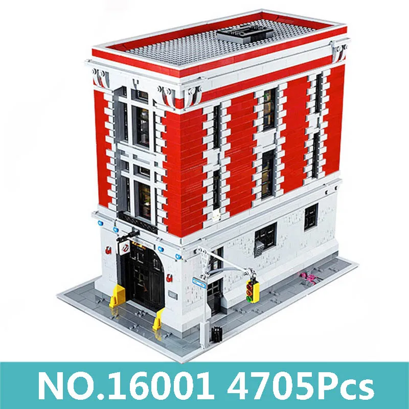 Король кирпичи Lepinblocks 16001 Ghostbusters пожарный дом штаб Симпсон дом строительные блоки фильм архитектура 75827 игрушки