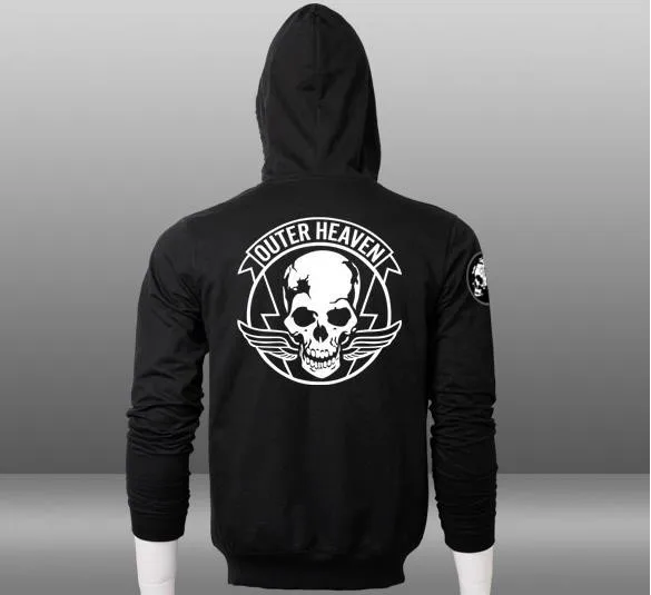 Casual MGS Mens 5 Metal Gear Solid V Diamond Dogs Outer Heaven Cotton Print Pattern Zip Up Men's Hoodie Sweatshirt Coat | Мужская