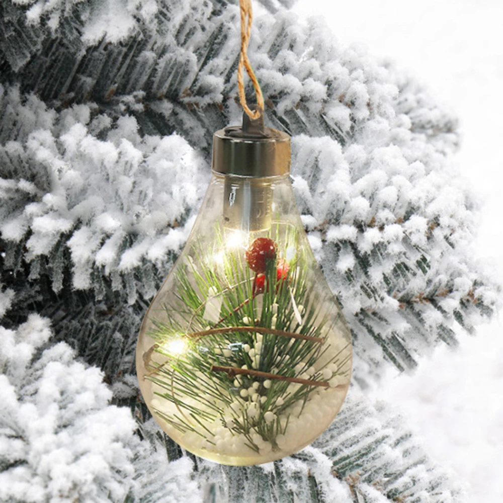 

LED Transparent Christmas Ball With Lights Christmas Decoration For Christmas Tree New Year Decor Creative Simulation Light Bulb