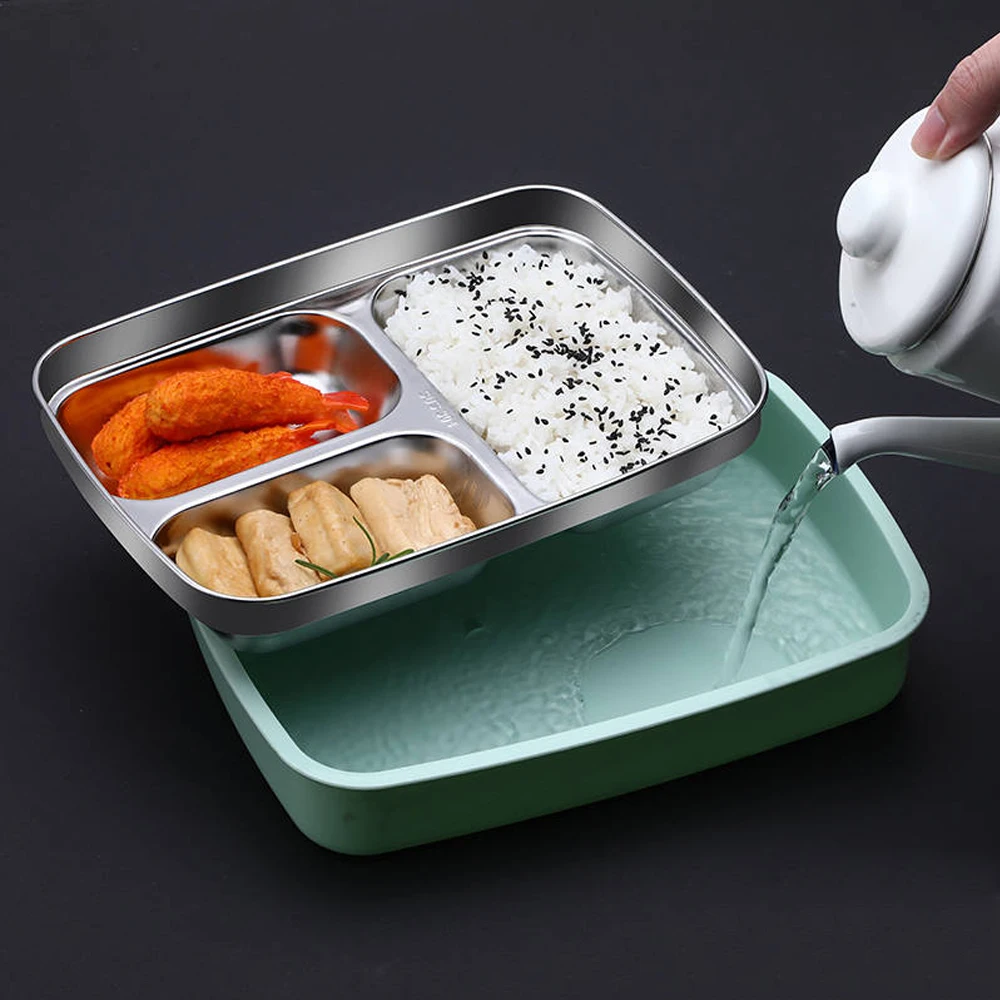 Переносная коробка Bento из нержавеющей стали 304 3/4 решетки контейнер для еды