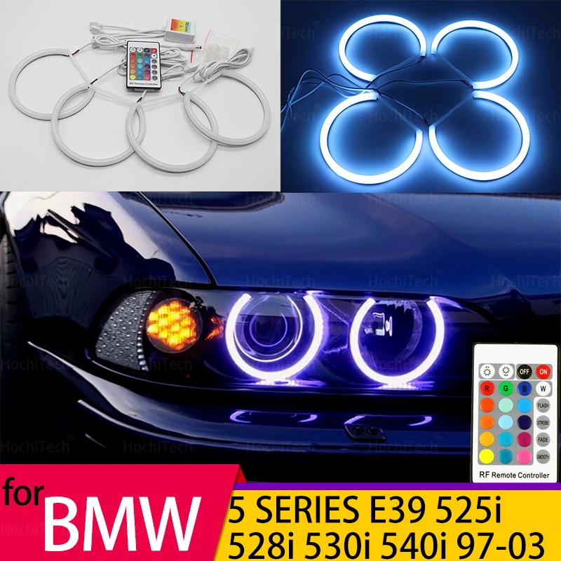 

For BMW 5 SERIES E39 525i 528i 530i 540i 1997-2003 Hight Quality RGB Angel Eyes Kit 16 colors Halo Ring