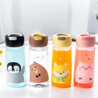 cute animal cartoon plastic cup can hold boiling water mini kids girls sports outing easy to carry water cup