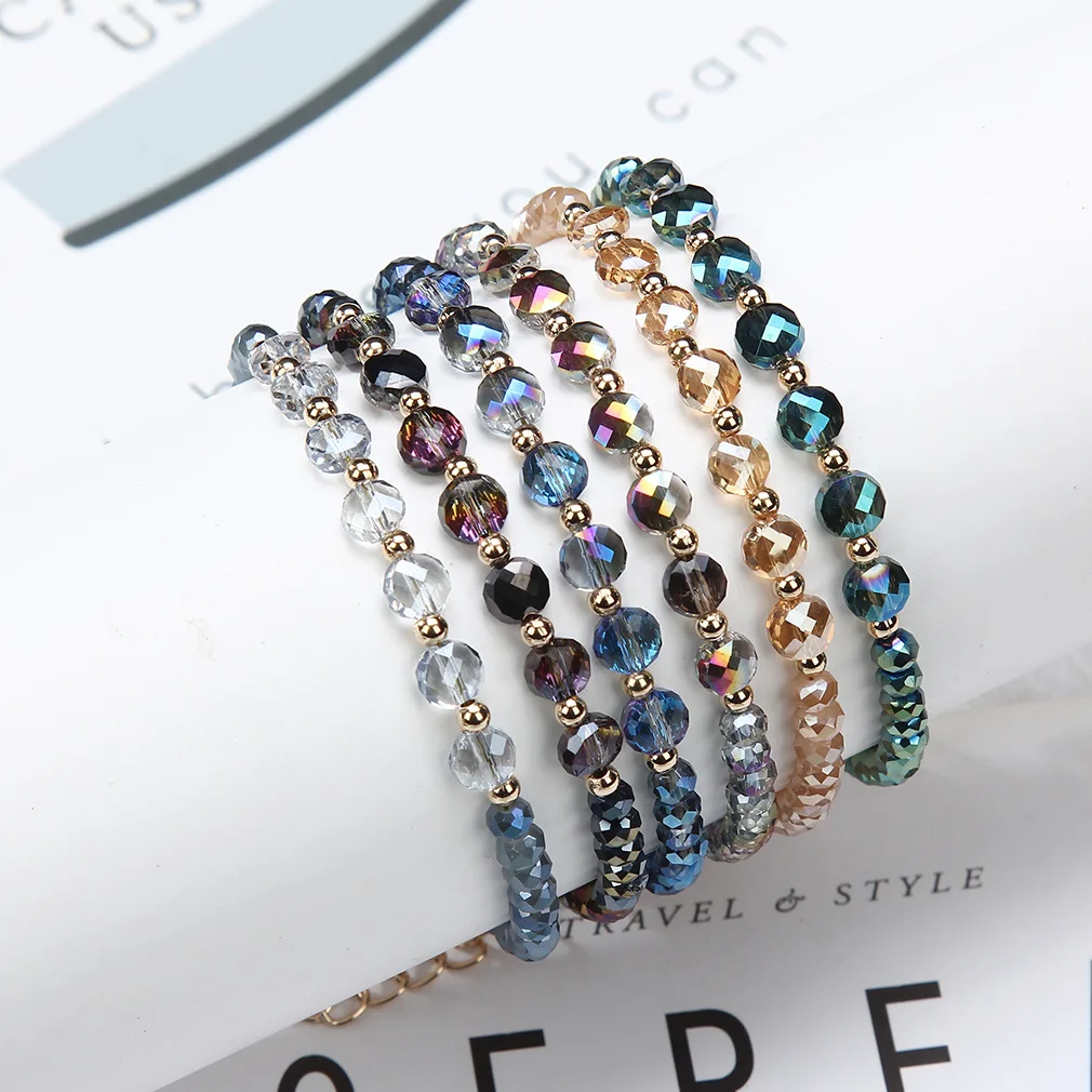 

2021 Stylish New Geometric Bead Transfer Preferred Crystal Gem Bracelet Jewelry Bracelet