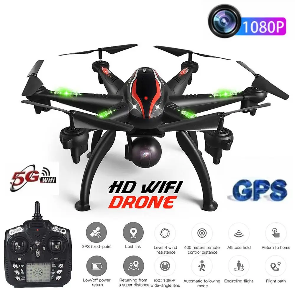 5G WiFi RC GPS Дрон 1080P HD камера умный режим следования 6 осевой гироскоп Квадрокоптер