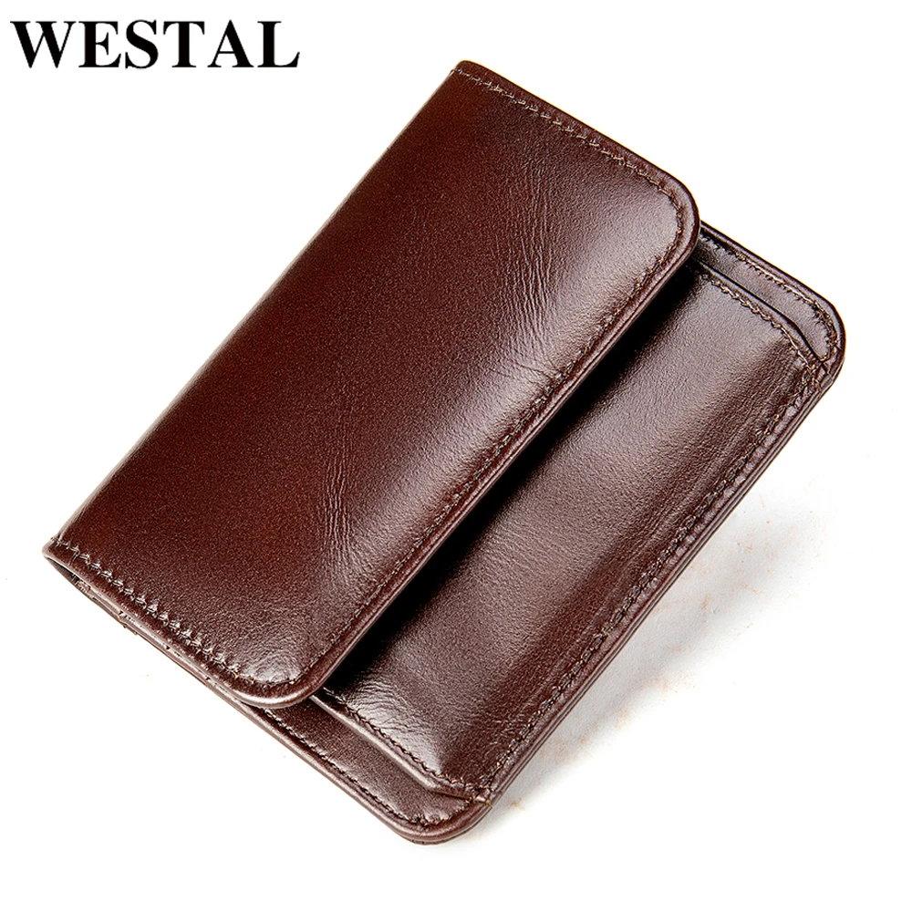 Модный дизайнерский кошелек WESTAL для мужчин кредитница с кармашком мелочи