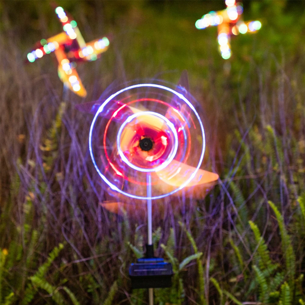 

LED Solar Ground Light Colorful Solar Windmill Lights Outdoor Decorative Waterproof Night Light LED Windmill Decorative Lamp