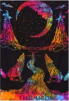 craft trade tapestry the wolf moon mandala psychedelic gypsy hippie boho bohemian cotton wall hanging room lounge decoration