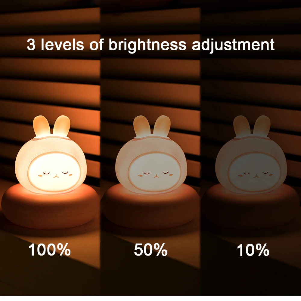 Светодиодный ночсветильник с сенсорным управлением зарядка через USB милая