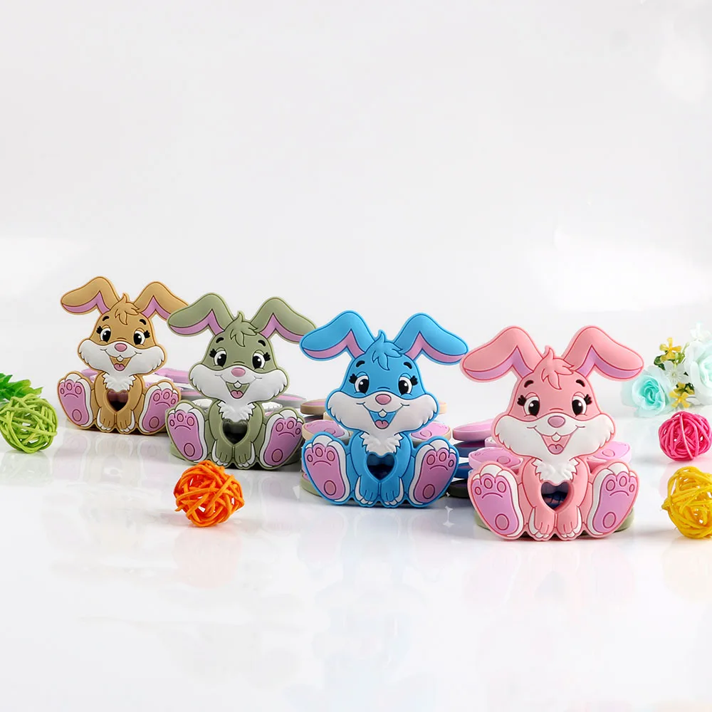 

Kovict 5/10/20pc New Baby Teether Cartoons Animal Rabbit Chewing Pandent Accessories DIY Jewelry Pacifier Clip Teething Toy