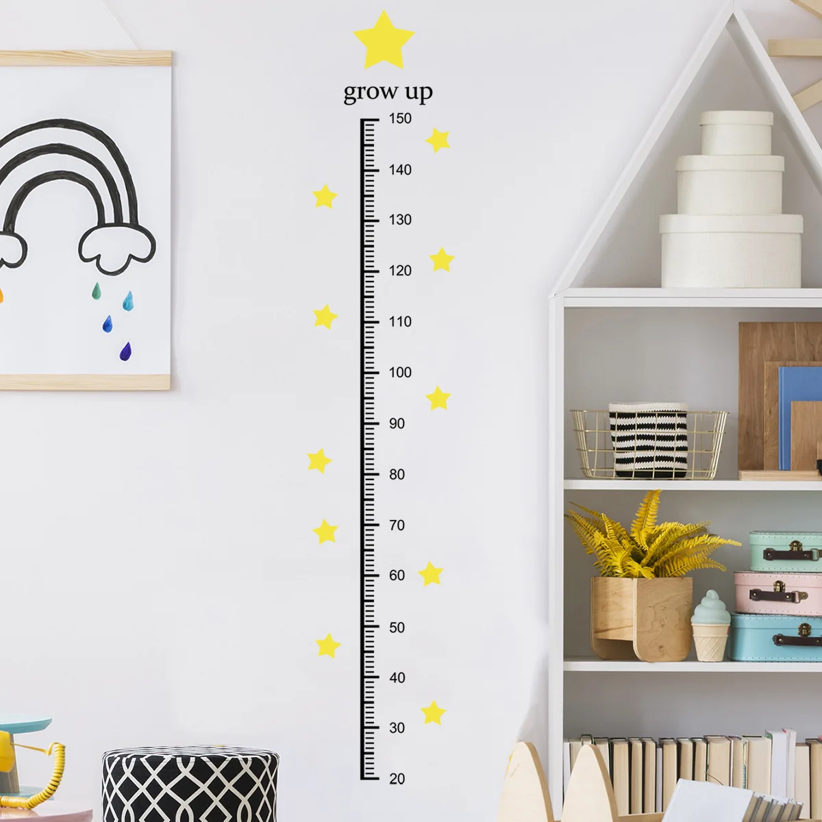 Removable Height Measuring Stickers for Kids room Kindergarten Wall Decor Self-adhesive Vinyl PVC Wall Decals Bedroom Home Decor