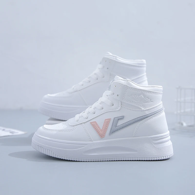 

Korean version of the fashion high-top leisure women's shoes with video network red explosion version of the autumn and winter