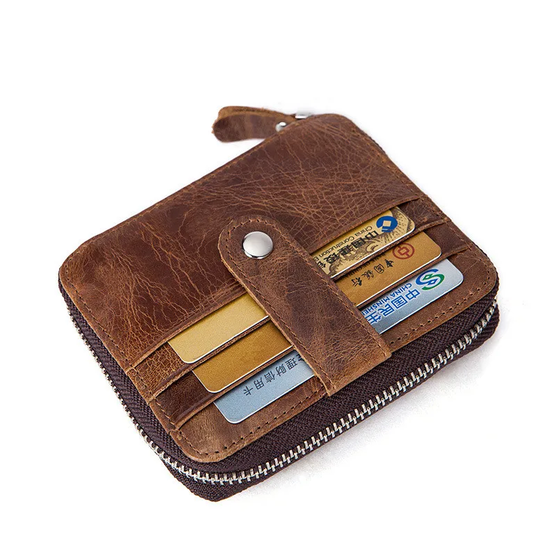 Мужской кошелек на молнии деловой женский клатч женпосылка к из бычьей кожи