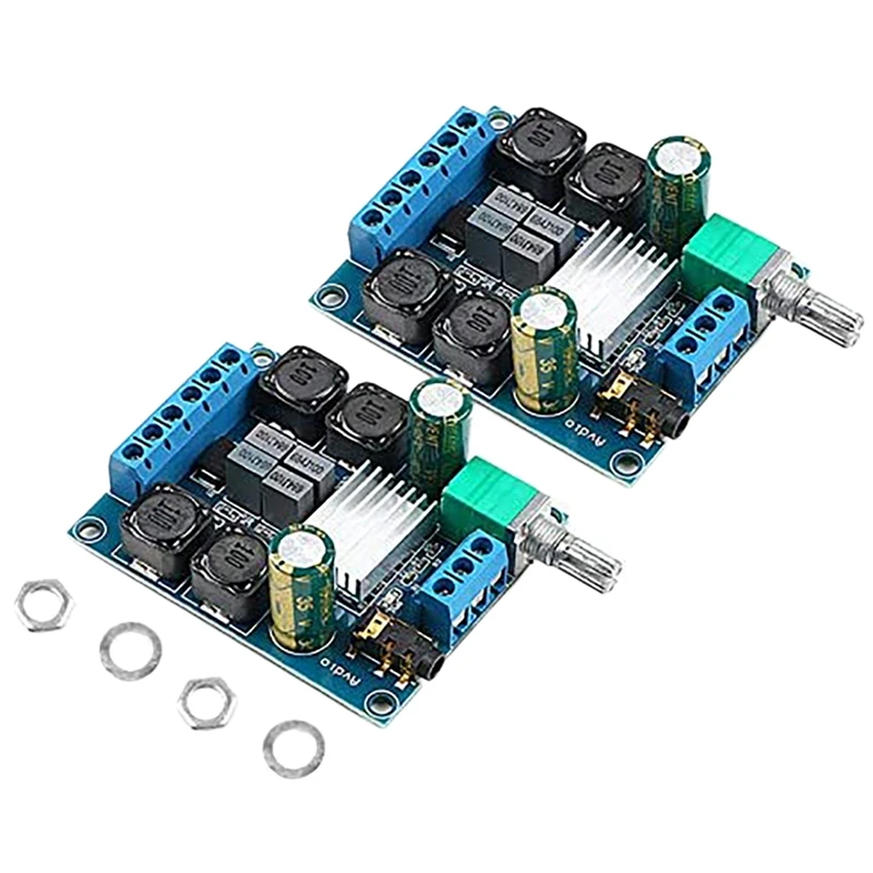 

2Pcs Digital Amplifier Board,TPA3116D2 Audio Power Amplifier Dual Channel 2X50W for Car Vehicle Computer DIY Speaker