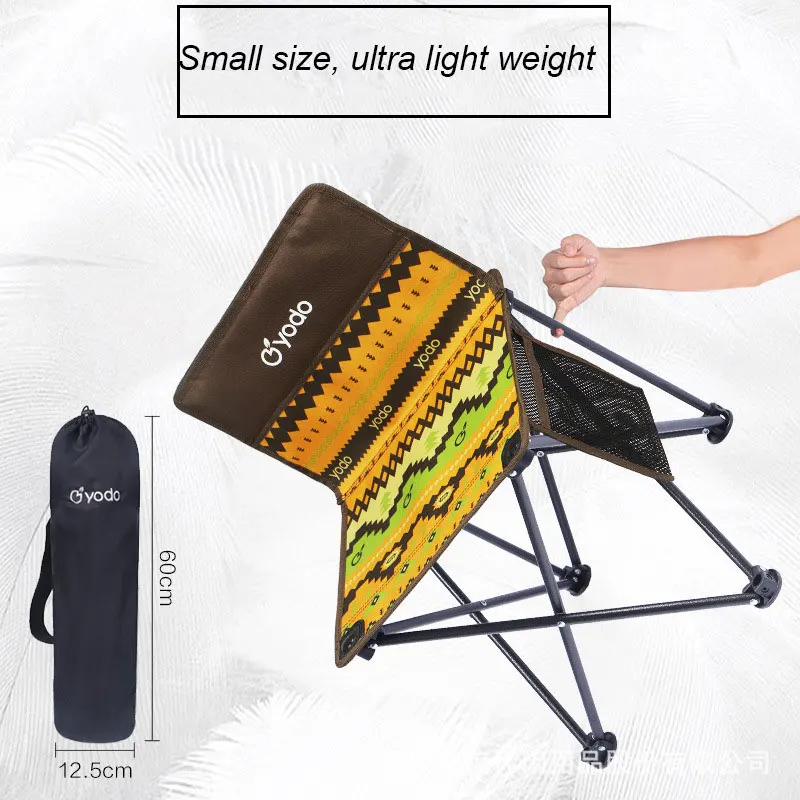 구매 하이킹 캠핑 라이트 접는 의자 최대로드 130kg 휴대용 의자 피크닉 바베큐 비치 패션 패치 워크 야외 낚시 좌석