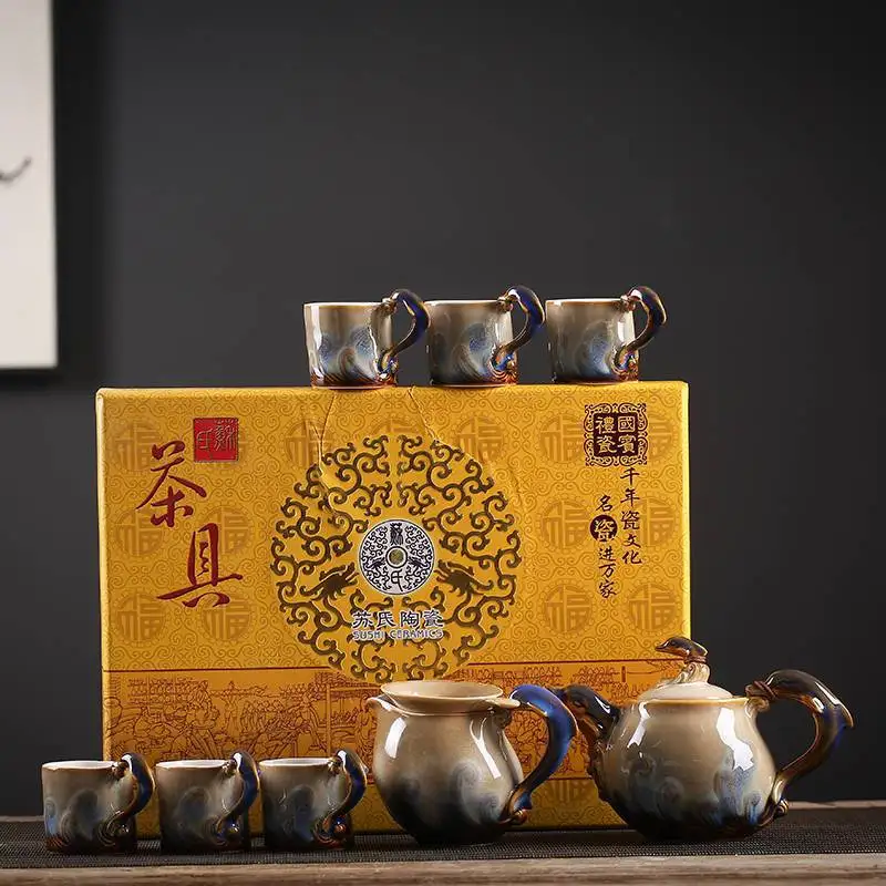 

Dolphin frog teapot teacup Tea ware suit Animal shaped tea set gift box tea pot set