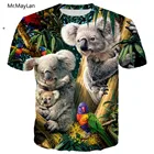 Футболка Мужскаяженская с 3D-принтом коалы, забавная Повседневная Уличная одежда с картой мира в стиле хип-хоп, одежда в стиле Харадзюку