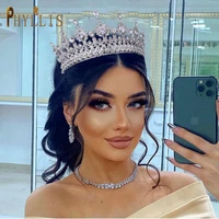 a67 rhinestone princess crown wedding headband hair accessories for bride tiaras wedding hair jewelry bridal headwwear headpiece