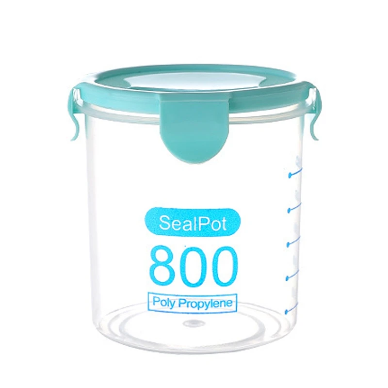 2 Pcs Kitchen Food Container Seal Pot Tea Coffee Candy Storage Tank Plastic Cereals Snacks Box Cookie Canister Jars for Spices B | Дом и сад