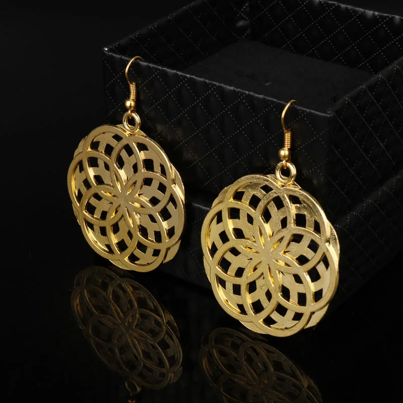 Цветок жизни Йога индийские ювелирные изделия серьги древнего племени Таиланд