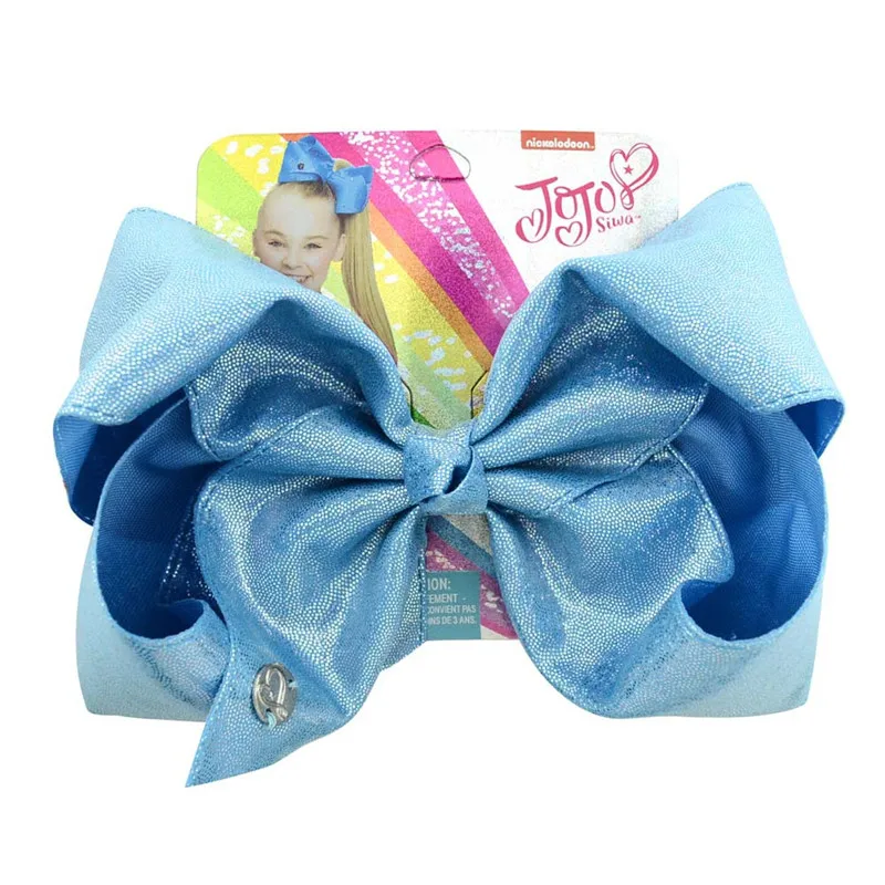 

8" Jojo Siwa Bows Mermaid Hair Clip Large Hairpin Handmade Metalic Printed Ribbon Knot Jumbo Hair Accessories for Girl