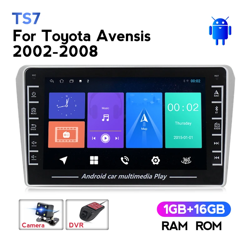 

Автомагнитола на Android с IPS-экраном для Toyota Avensis 2002-2008, мультимедийный видеопроигрыватель, навигация RDS, 4G, BT, ADAS, DVR, автомобильная стереосистем...