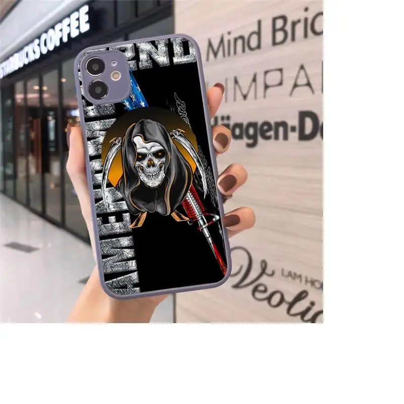 

Horror cool skull pattern Phone Case Matte Transparent for iPhone 7 8 11 12 s mini pro X XS XR MAX Plus cover funda