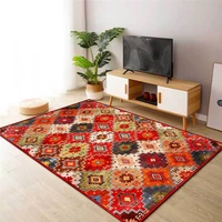 bohemian rug geometric diamond mosaic morocco ethnic red carpet living room bedroom bed blanket bath mat