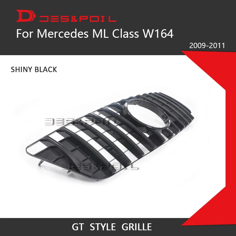 09-11 W164 Black ML класс GT гриль W164 W166 для Mercedes Benz SUV Авто Передняя решетка 2005-2008 2009-2011 2012- ML320 ML350 ML400 ML500 ML550 - Цвет: 09-11 W164 Black