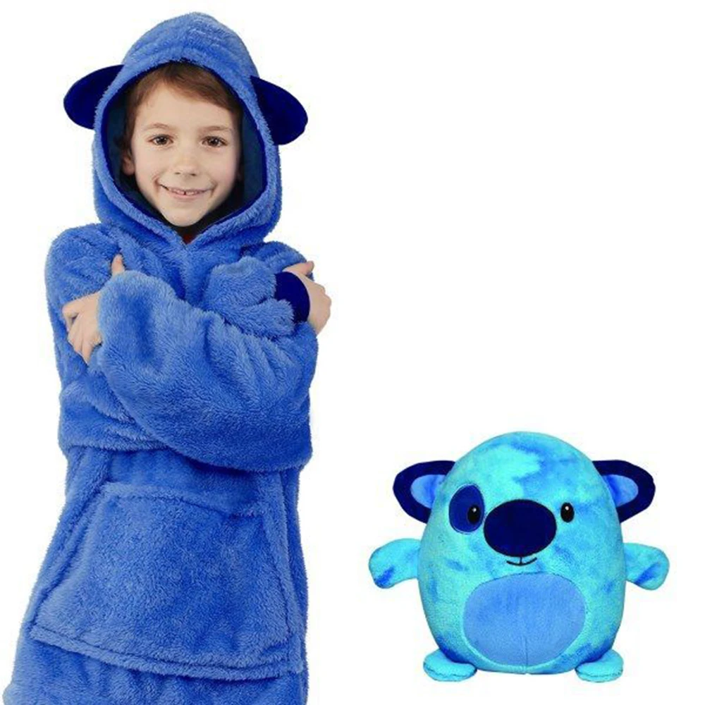 Kids Pets Hoodie Blanket Children's Sweatshirt Pet Wearable Blankets Soft Hooded Coats Fleece Winter Toy With Hoodies BK025 | Дом и сад