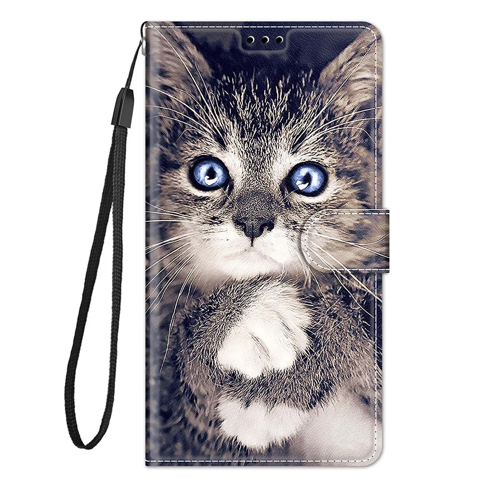 Colored Painted Magnetic Flip Wallet Case For Samsung Galaxy S7 S8 S9 Plus S10 S20 FE S21 Ultra Card Slots Phone Book Cover Etui