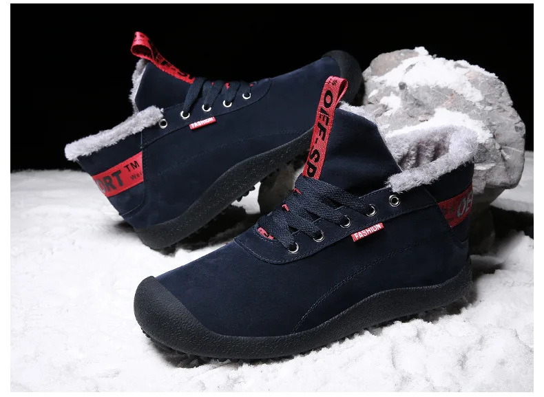 new Winter men's casual shoes Plus velvet thick warm boots male students waterproof non-slip snow | Обувь