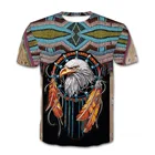 Креативная футболка с 3D-принтом индейцев орла, уличная одежда в стиле Харадзюку, крутая футболка большого размера с короткими рукавами для подростков, одежда с животными, футболка