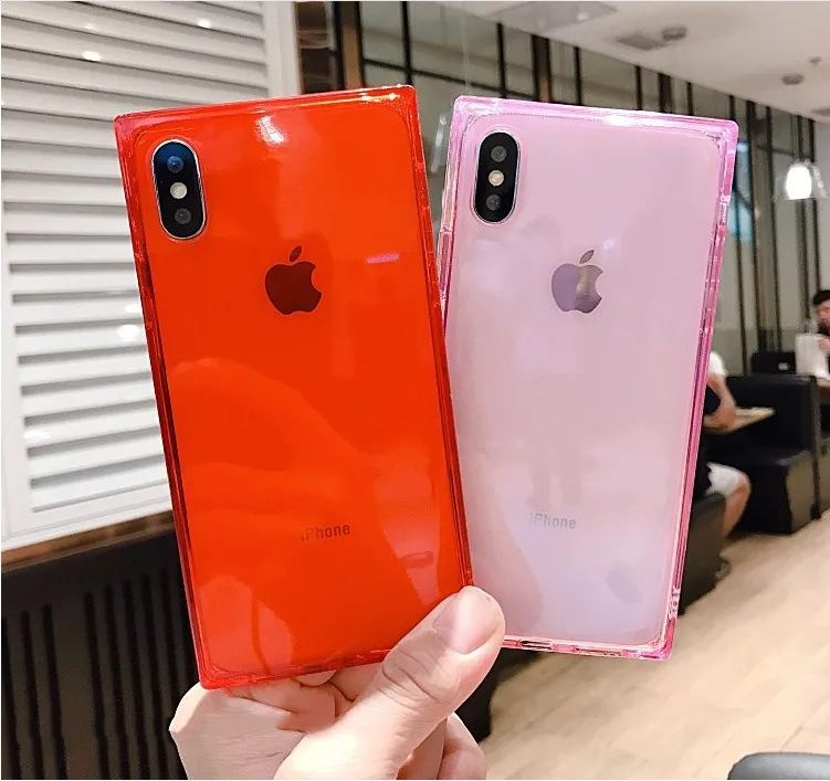 Квадратный чехол для телефона iPhone 11 Pro прозрачный силиконовый мягкий из ТПУ XS Max XR